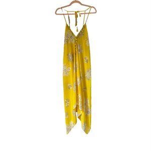 Ramy Brook Yellow floral beaded tassel Dress Cover Up XS